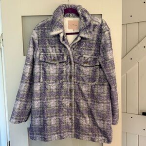 Hutch Purple Plaid Shacket Coat Small